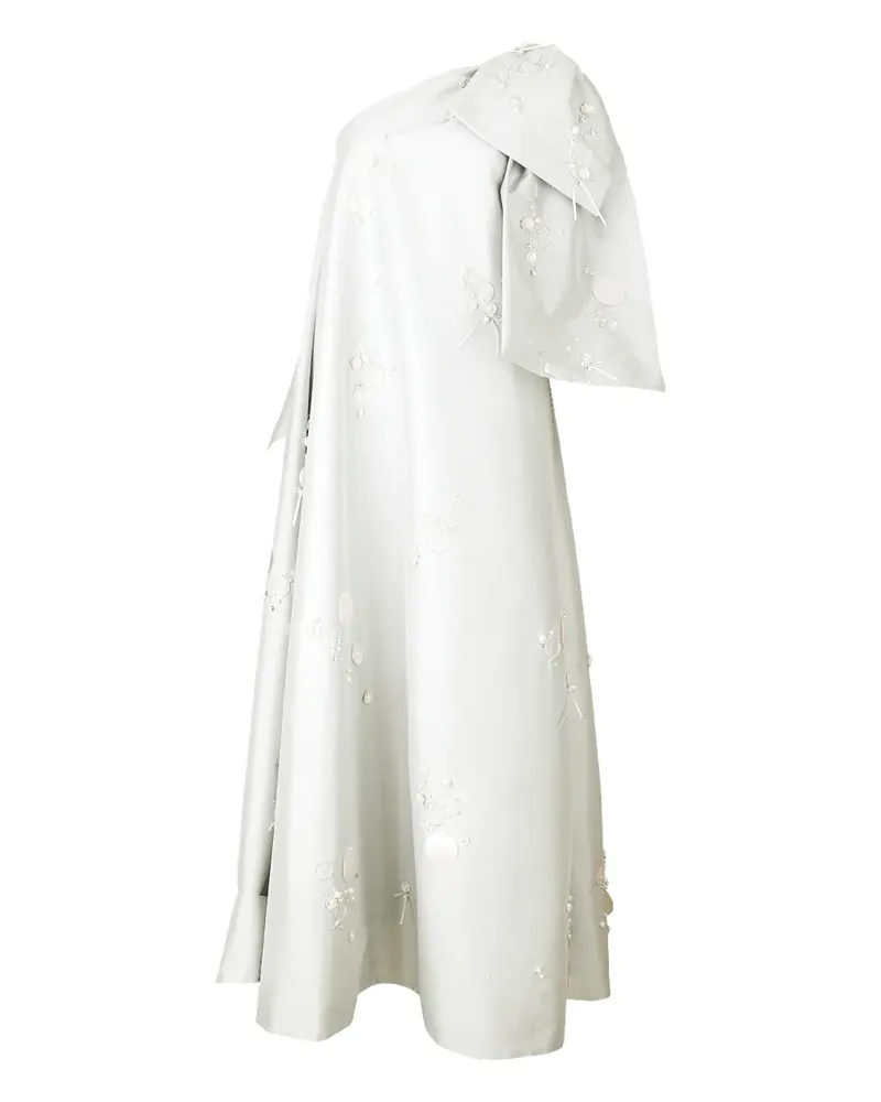 BERNADETTE embroidered one-shoulder gown dress - Grau Grau