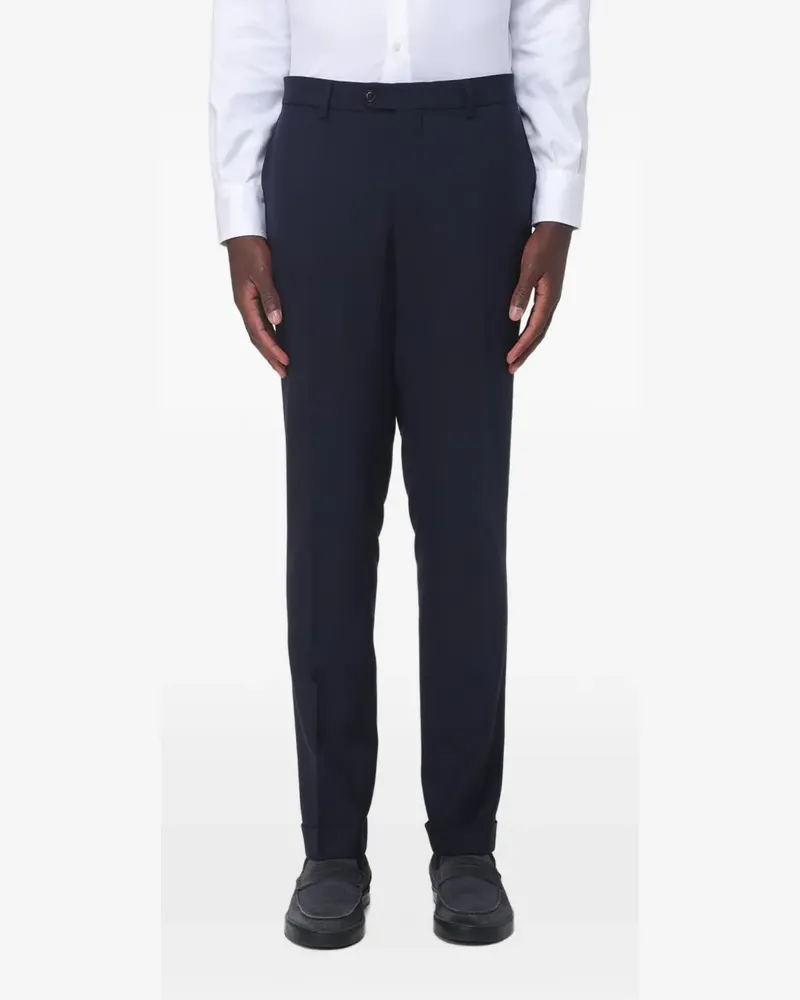 Fay pressed-crease virgin wool trousers - Blau Blau