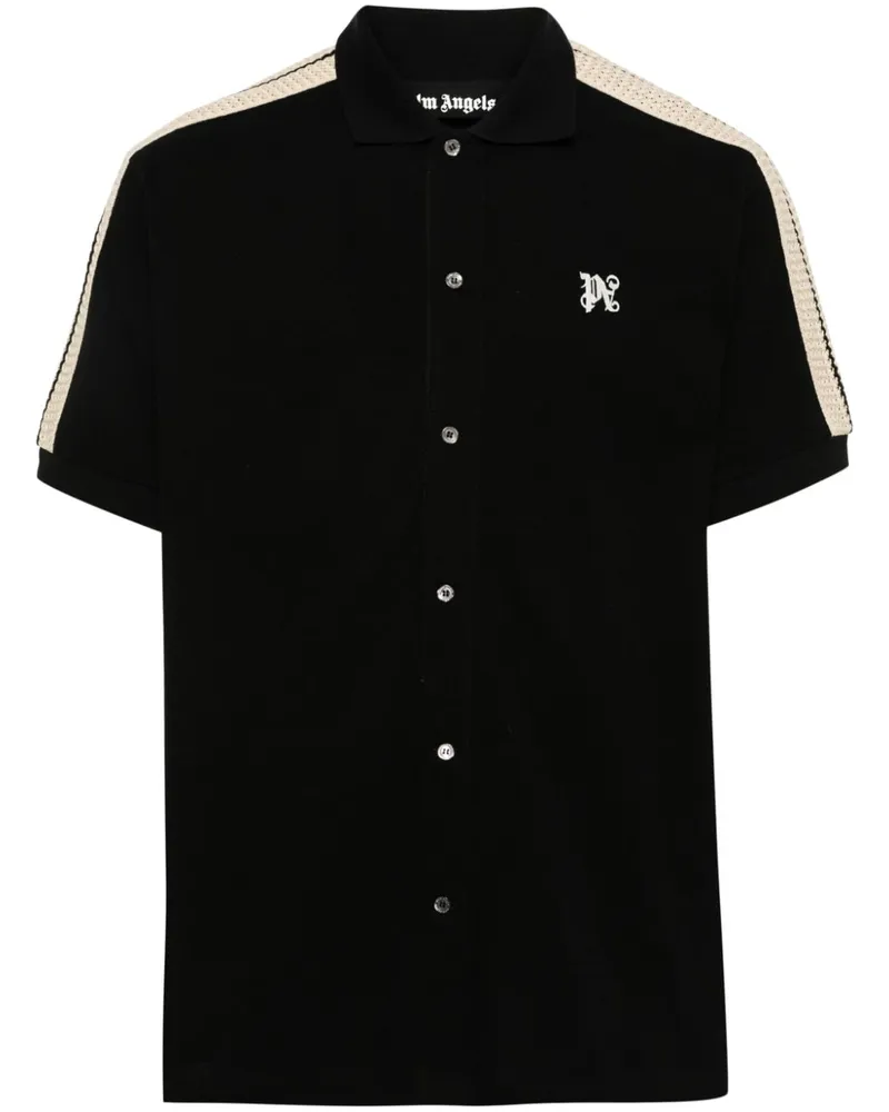 Palm Angels Hemd mit gehäkeltem Detail - Schwarz Schwarz