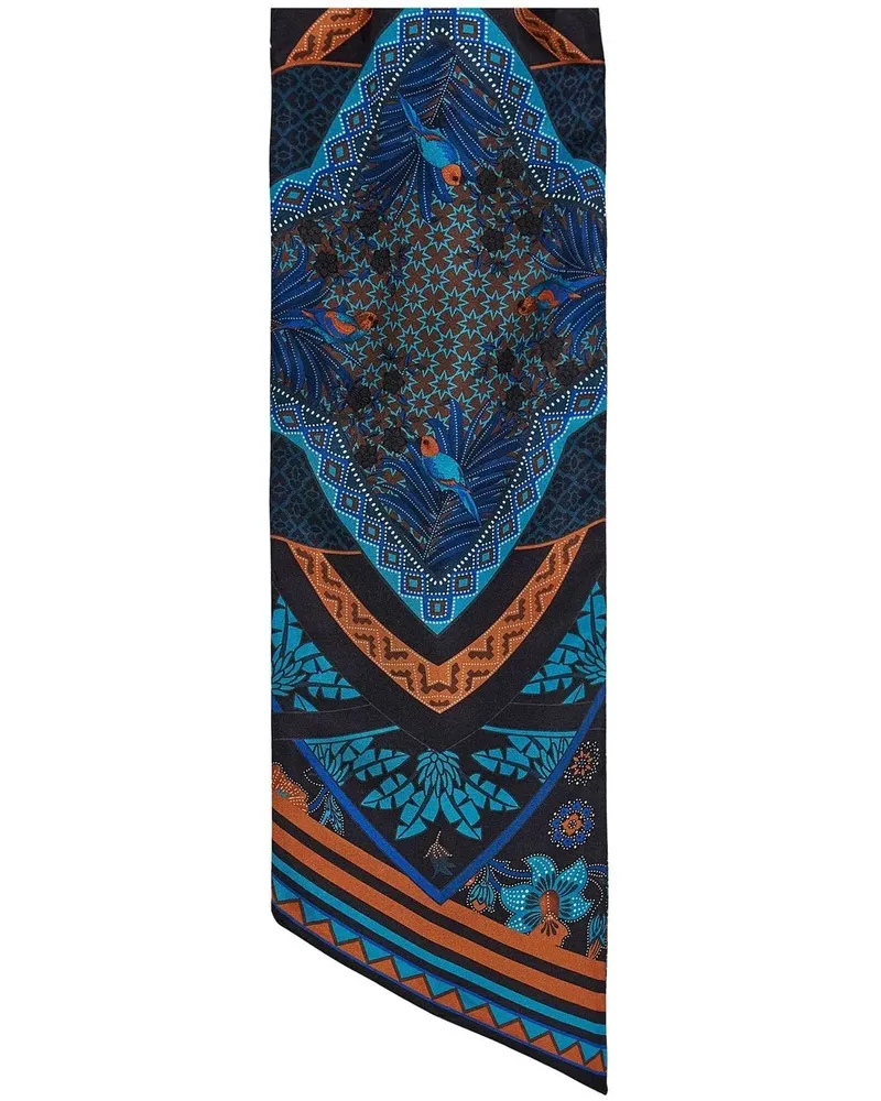 Ferragamo Bandeau-Schal aus Seide mit Nirvana-Print - Schwarz Schwarz