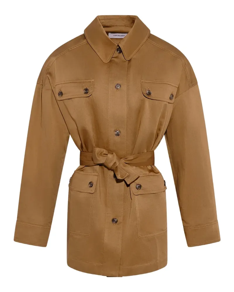Yves Salomon Hemdjacke aus Leinen - Braun Braun