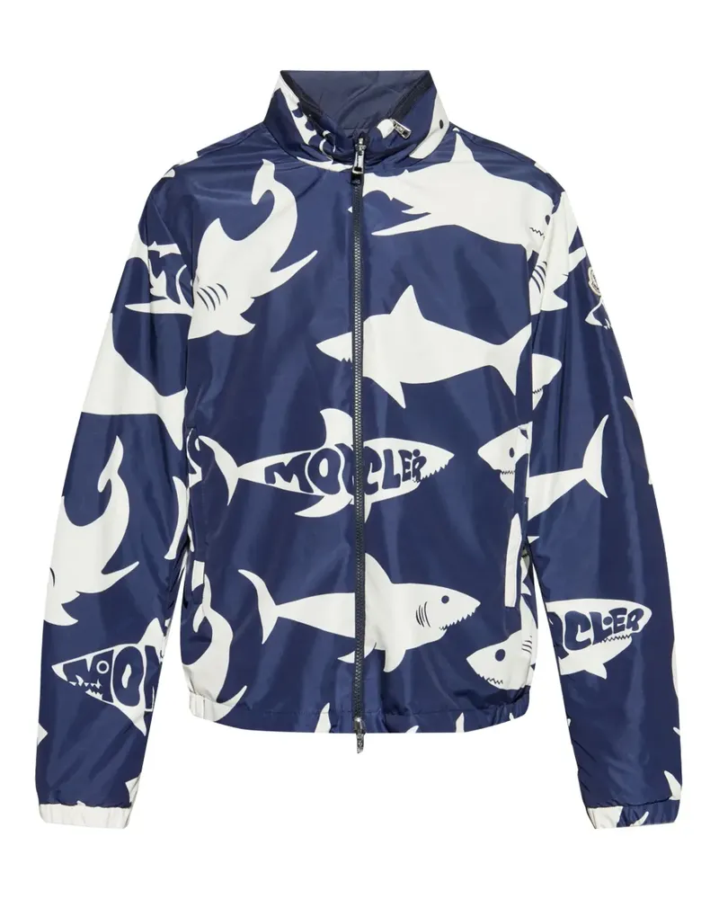 Moncler Bomberjacke mit Hai-Print - Blau Blau