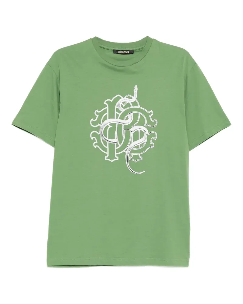 Roberto Cavalli T-Shirt mit grafischem Print - Grün Grün