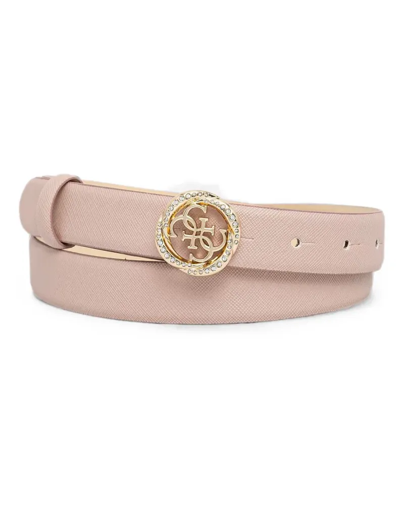 Guess 4G logo-plaque crystal-embellished belt - Rosa Rosa