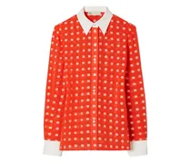 Bluse mit Punkte-Print - Rot