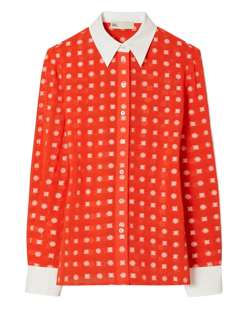 Tory Burch Bluse mit Punkte-Print - Rot Rot