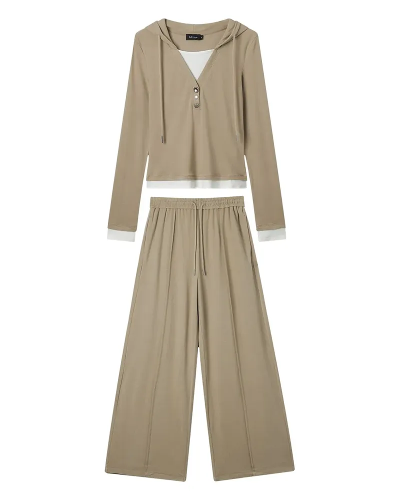 Tout a Coup drawstring trousers and top set - Nude Nude