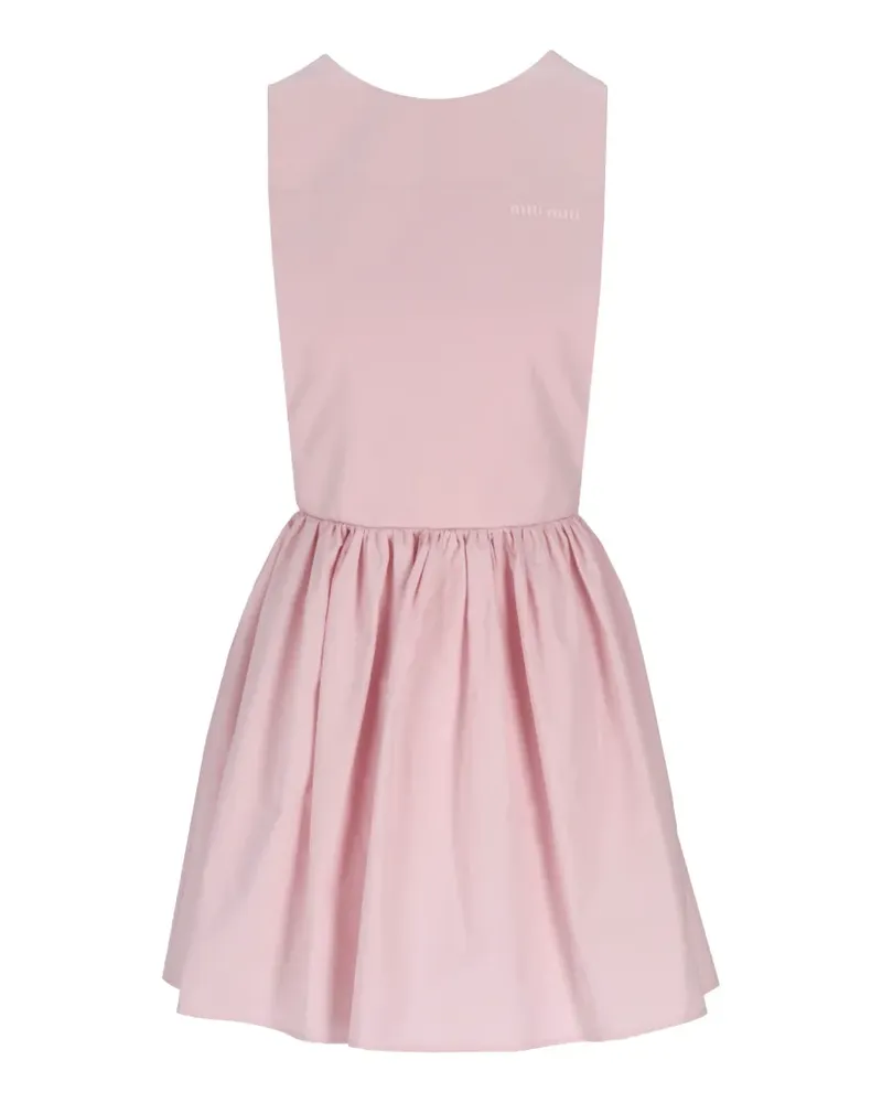 Miu Miu logo-print flared mini dress - Rosa Rosa