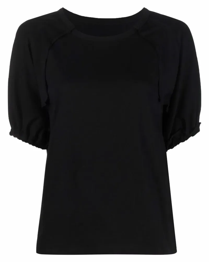 Yohji Yamamoto T-Shirt mit Puffärmeln - Schwarz Schwarz