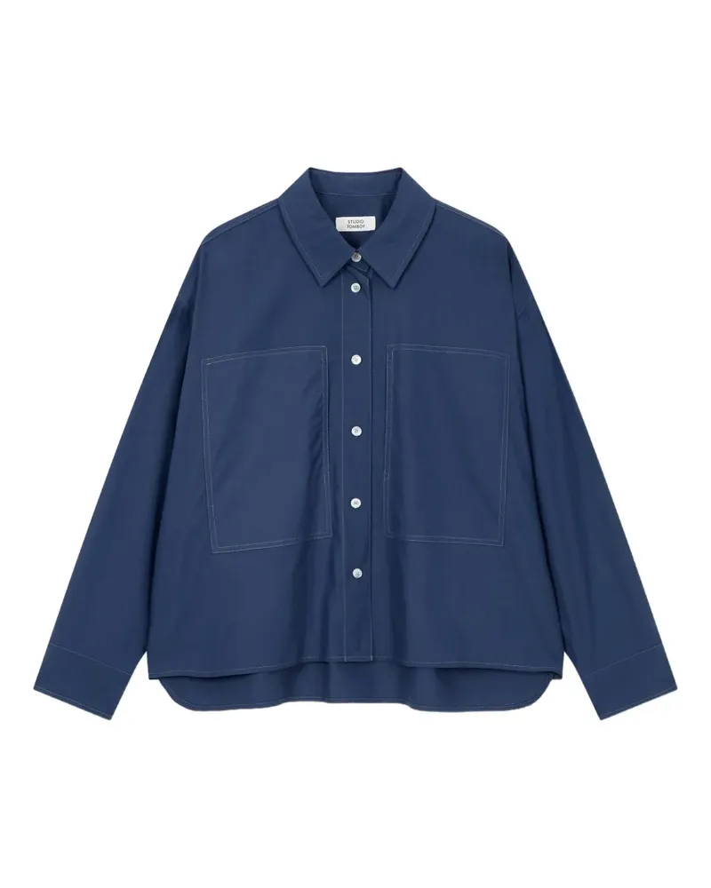 STUDIO TOMBOY Hemd mit Ziernähten - Blau Blau