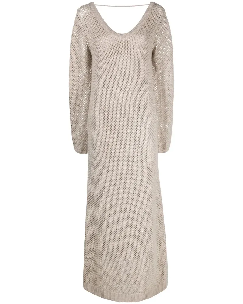 Brunello Cucinelli Gestricktes Maxikleid - Nude Nude