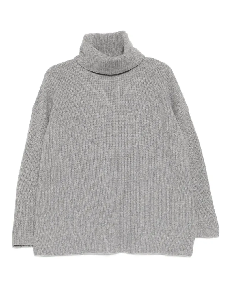 Eileen Fisher Gerippter Pullover mit Rollkragen - Grau Grau