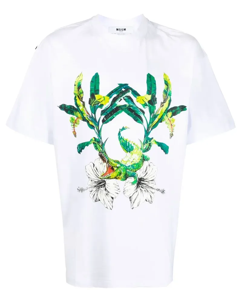 MSGM T-Shirt mit grafischem Print - Weiß Weiß