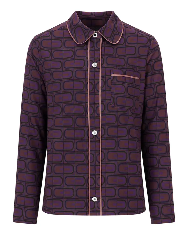 Laura Urbinati geometric-print piping-detail pajamas top - Violett Violett