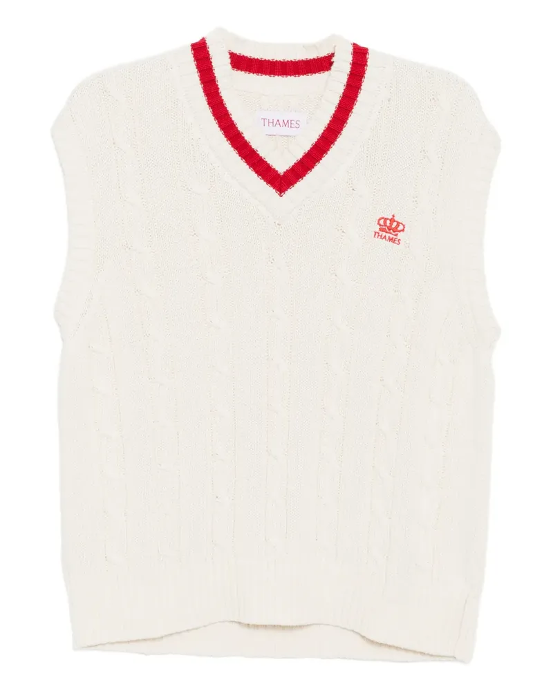 Thames MMXX. Pullunder mit Logo-Applikation - WHITE WITH PRINT White