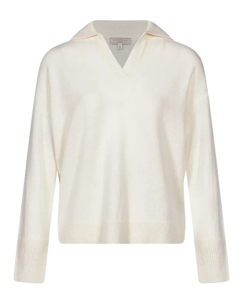 Antonelli Firenze Sele polo-collar dropped-shoulder sweater - Nude Nude