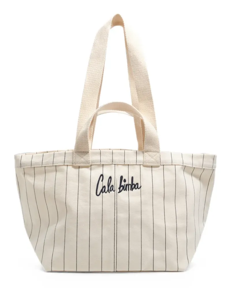 BIMBA Y LOLA Große Tote Bag aus Baumwolle - Nude Nude