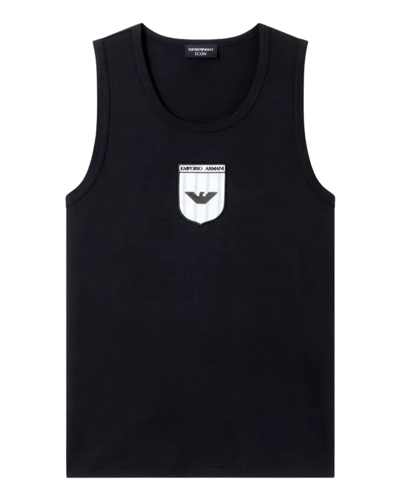 Emporio Armani logo-patch tank top - Schwarz Schwarz
