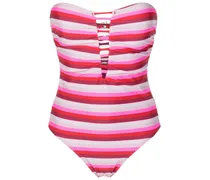Bandeau-Badeanzug mit Cut-Out - Rosa