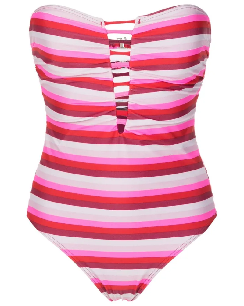 Amir Slama Bandeau-Badeanzug mit Cut-Out - Rosa Rosa