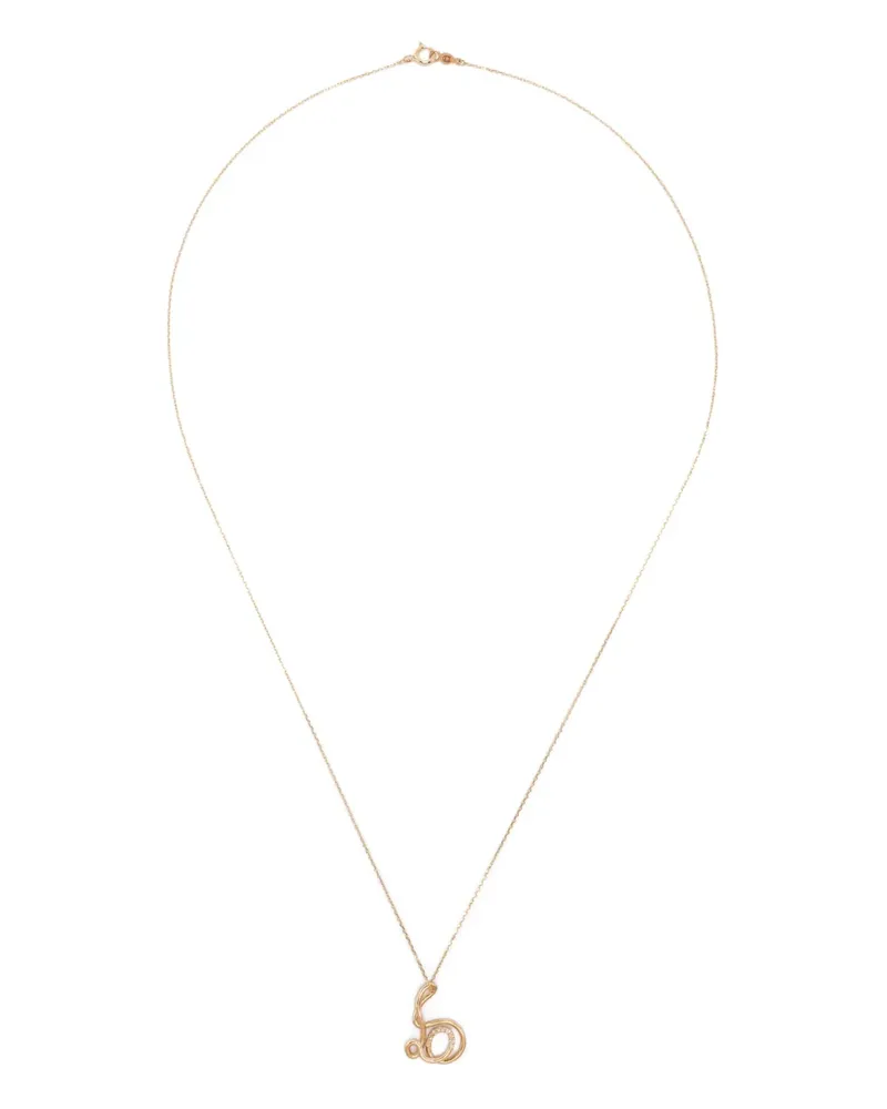 Charlotte Chesnais 18K yellow gold B diamond necklace Gold