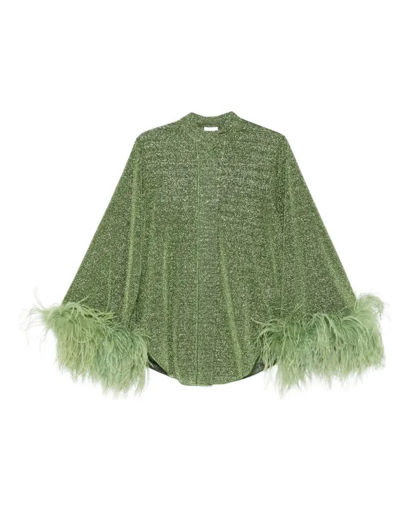 Oséree feather-trim blouse - Grün Grün