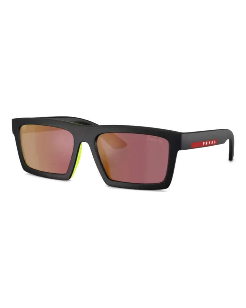 Prada Sonnenbrille mit eckigem Gestell - Schwarz Schwarz