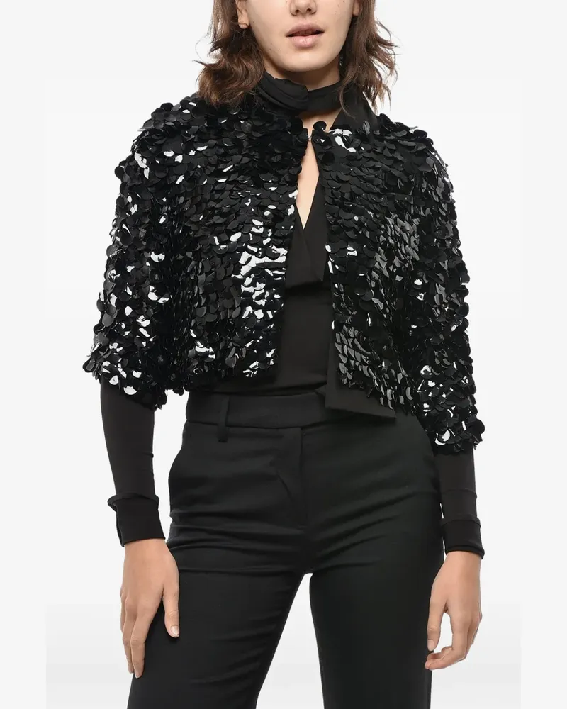 P.A.R.O.S.H. P.A.R.O H. Cropped-Jacke mit Pailletten - Schwarz Schwarz