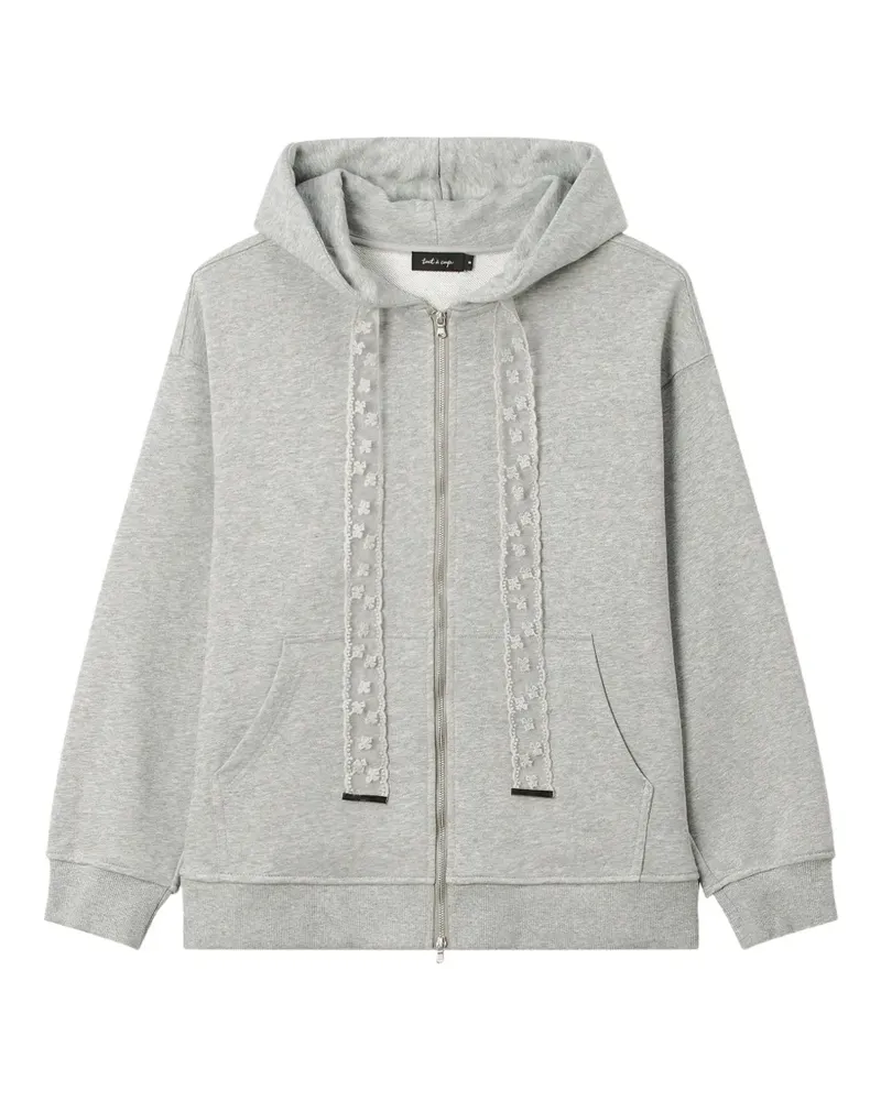 Tout a Coup lace-trim zip-up hoodie - Grau Grau