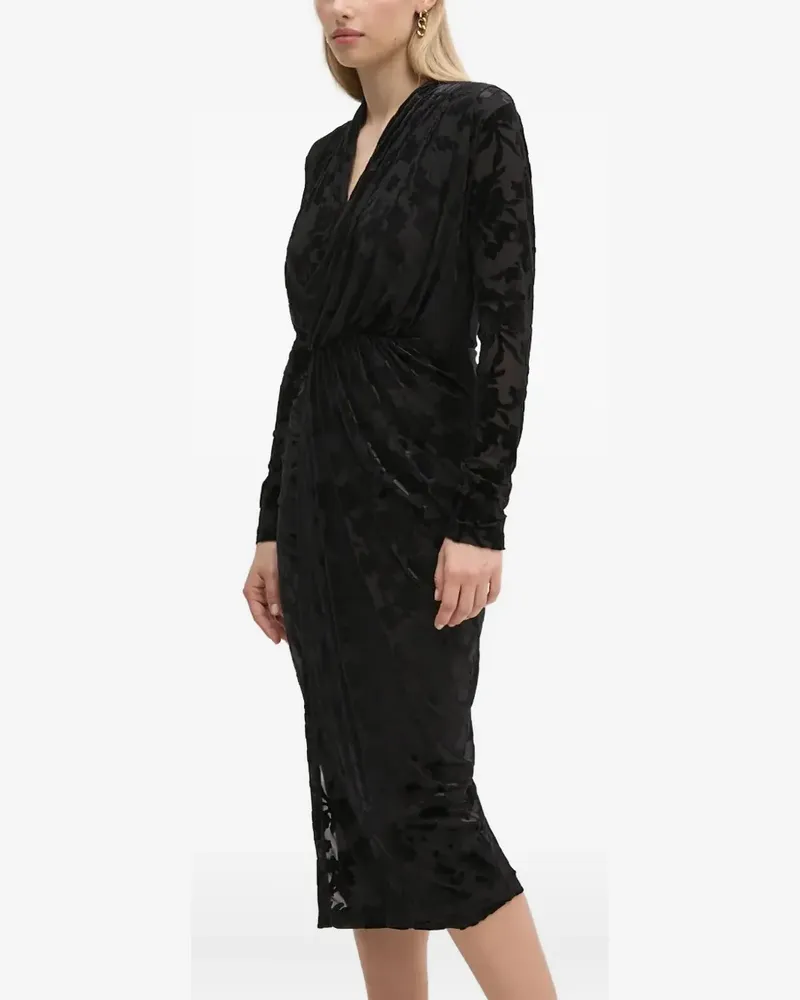 Diane von Furstenberg Midikleid mit Blumenmuster - Schwarz Schwarz