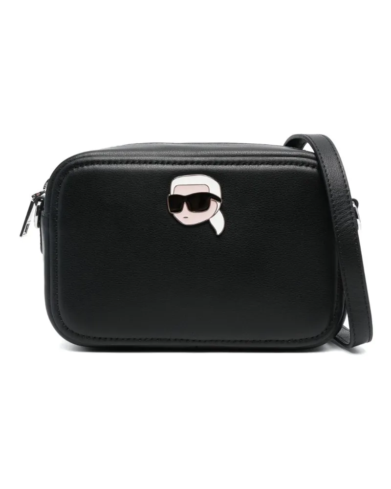 Karl Lagerfeld Ikon Pin Kameratasche aus Leder - Schwarz Schwarz