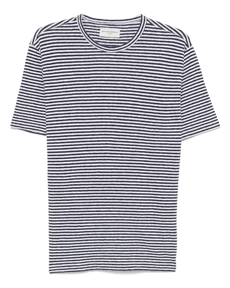 Officine Generale Gestreiftes T-Shirt - Blau Blau
