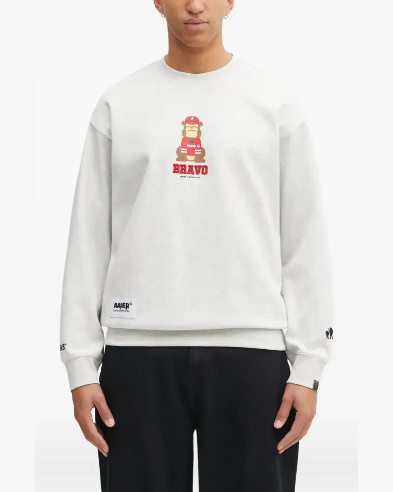 BAPE Sweatshirt mit grafischem Print - Grau Grau