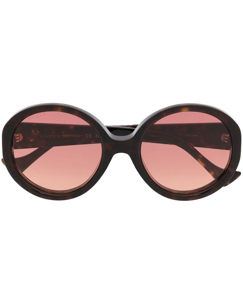 Gucci Runde Oversized-Sonnenbrille - Braun Braun