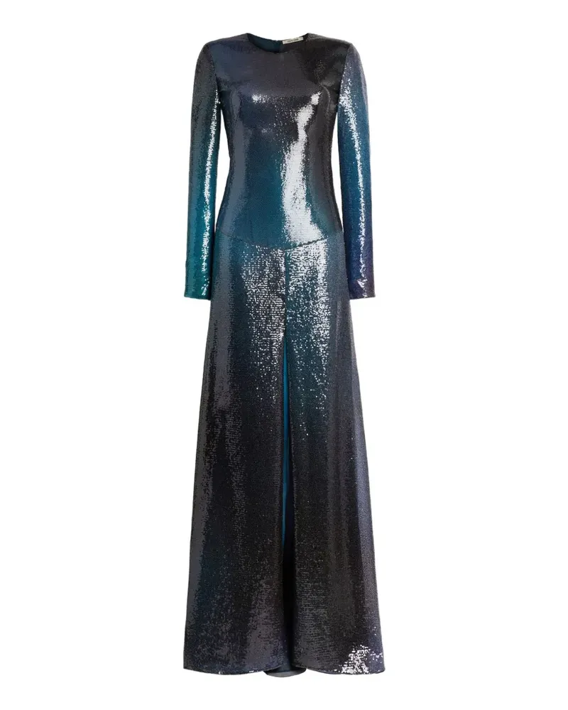 Roberto Cavalli Liquid' Abendkleid mit Pailletten - Blau Blau
