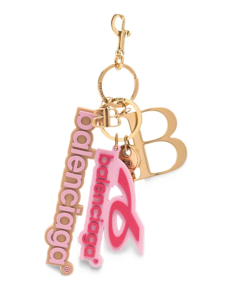 Balenciaga logo-charm keyring - Gold Gold