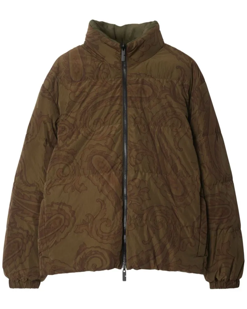 Burberry Wendbare Steppjacke mit Paisleymuster - Grün Grün