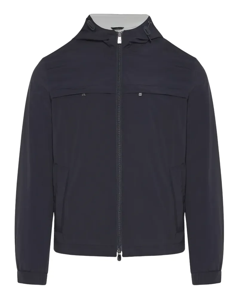 Corneliani Kapuzenjacke mit Reißverschlusstaschen - Blau Blau