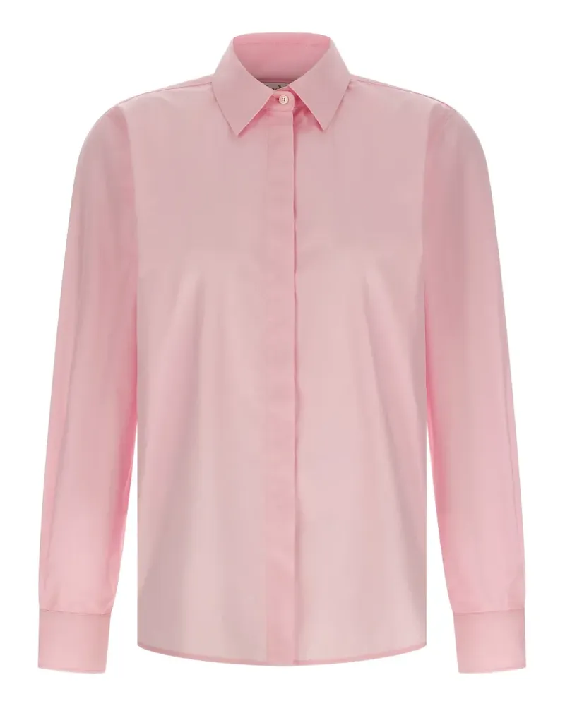 Max Mara Maroso long-sleeve logo-appliqué shirt - Rosa Rosa