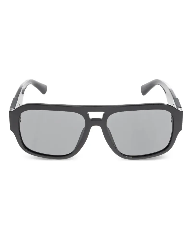 Dolce & Gabbana DNA logo-plaque pilot-frame sunglasses - Schwarz Schwarz