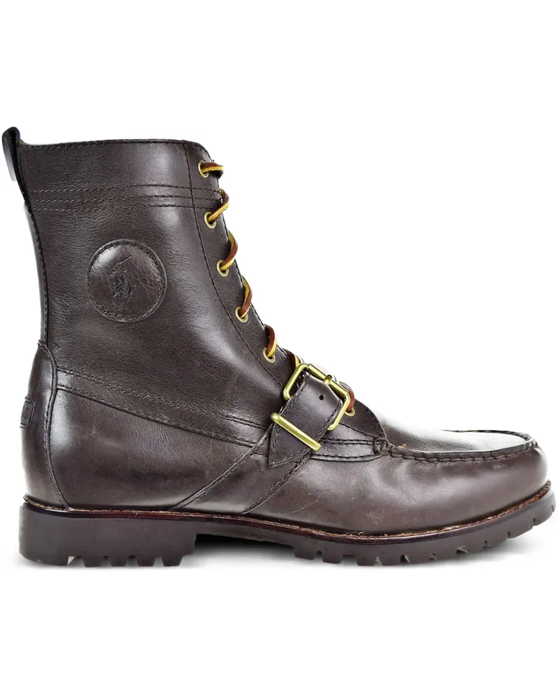 Ralph Lauren Biker-Stiefel mit Schnürung - Braun Braun