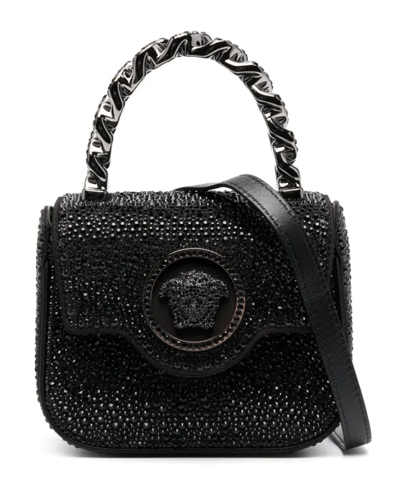 Versace La Medusa Mini-Tasche mit Kristallen - Schwarz Schwarz