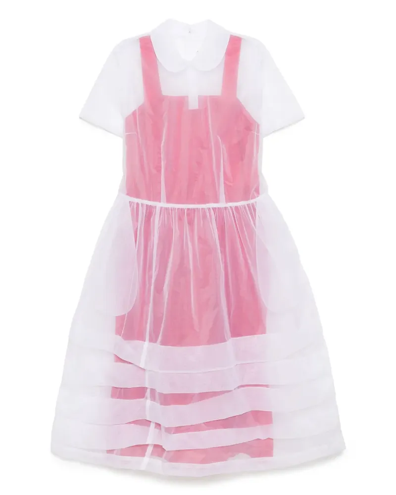 Comme des Garçons Kleid mit Falten-Overlay - Weiß Weiß