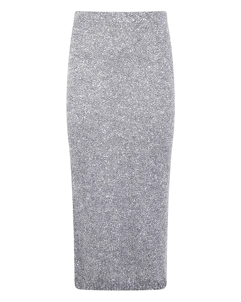 D.EXTERIOR Midirock mit Pailletten - Grau Grau