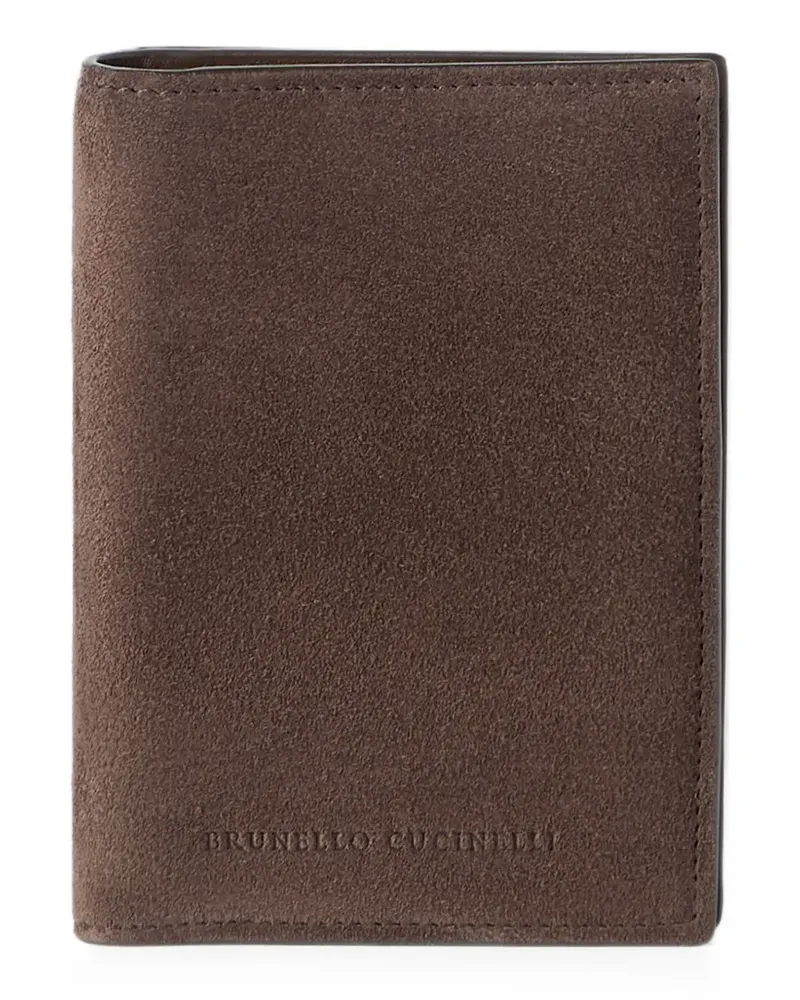 Brunello Cucinelli suede passport holder - Braun Braun