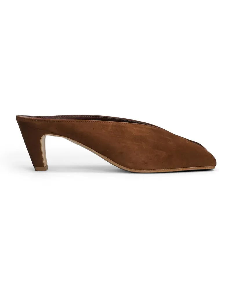 Bianca Di peep-toe suede mules - Braun Braun