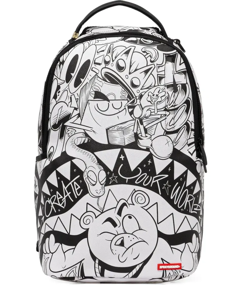 Sprayground Rucksack mit grafischem Print - Weiß Weiß