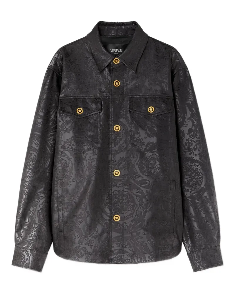 Versace Barocco Hemdjacke mit Prägung - Schwarz Schwarz