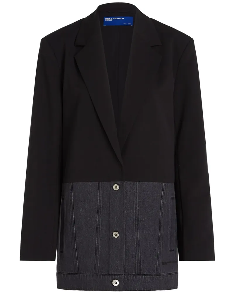 Karl Lagerfeld Blazer aus Materialmix - Schwarz Schwarz