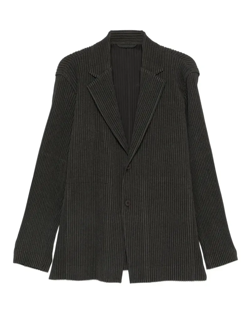 Issey Miyake pleated single-breasted blazer - Grün Grün